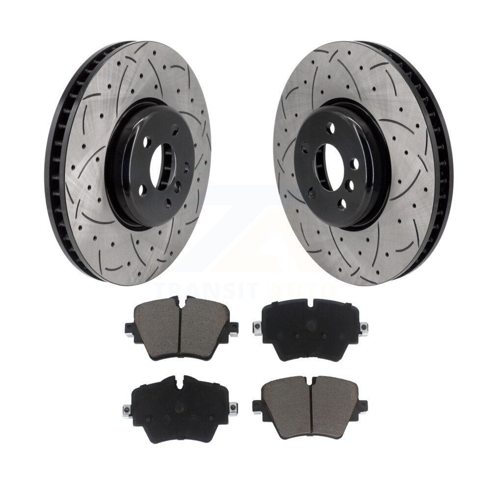Drill Slot Disc Brake Rotors Ceramic Pad Front Kit For 2021 Toyota GR Supra 2.0L