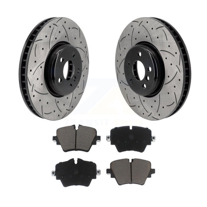 Drill Slot Disc Brake Rotors Ceramic Pad Front Kit For 2021 Toyota GR Supra 2.0L