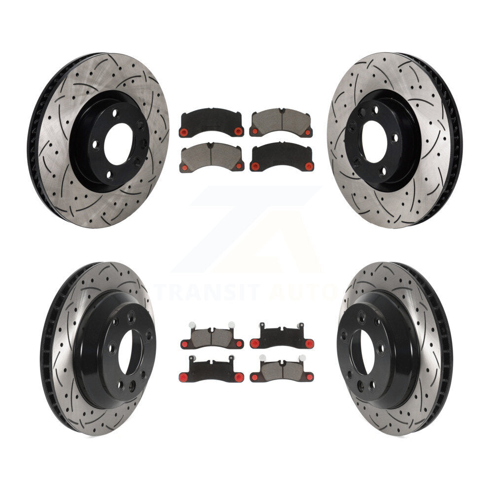 Disc Brake Rotor Ceramic Pad Front Rear Kit (6Pc) For Volkswagen Touareg Porsche