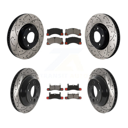 Disc Brake Rotor Ceramic Pad Front Rear Kit (6Pc) For Volkswagen Touareg Porsche