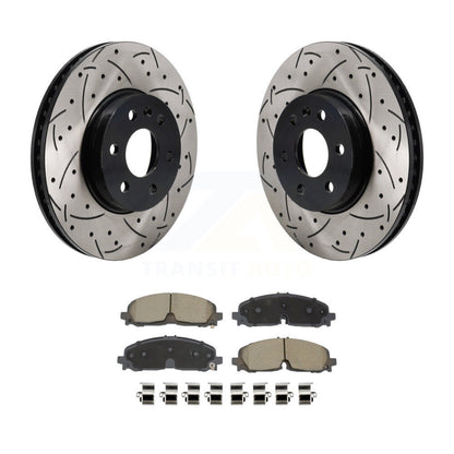 Drilled Slot Brake Rotor Ceramic Pad Front Kit For Chevrolet Colorado GMC Canyon