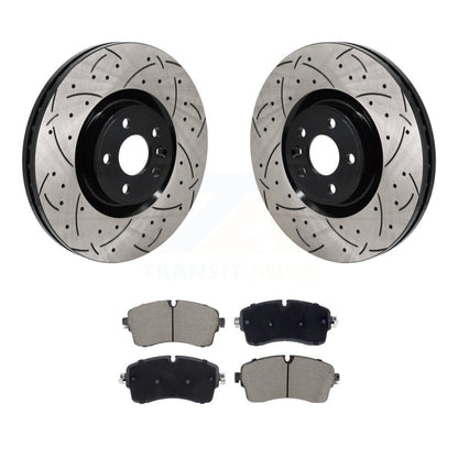 Drill Slot Brake Rotors Ceramic Pad Front Kit For Land Rover Range Evoque Jaguar