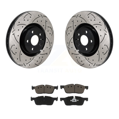 Drill Slot Disc Brake Rotor Ceramic Pad Front Kit For Land Rover Discovery Sport