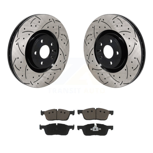 Drill Slot Disc Brake Rotor Ceramic Pad Front Kit For Land Rover Discovery Sport