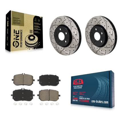 Drill Slot Disc Brake Rotors Ceramic Pad Front Kit For Mercedes-Benz A220 CLA250