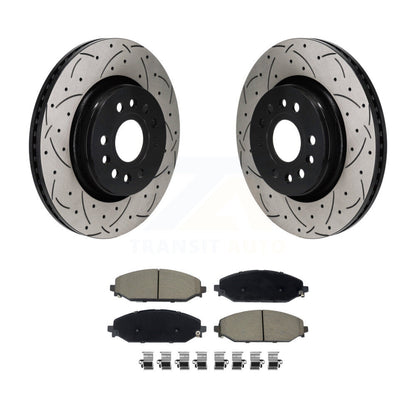 Drill Slot Brake Rotors Ceramic Pad Front Kit For Ram 1500 Jeep Wagoneer Grand L