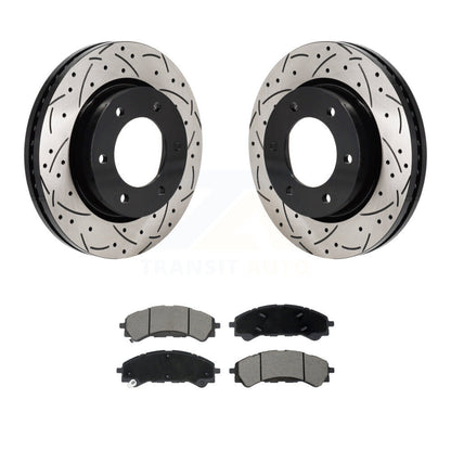 Coated Drill Slot Disc Brake Rotors Ceramic Pad Front Kit For Ford Ranger Bronco