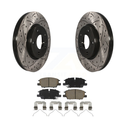 Drilled Slot Brake Rotor Ceramic Pad Front Kit For Chevrolet GMC Terrain Equinox