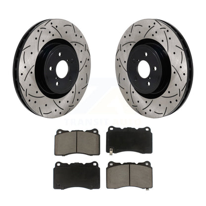 Drilled Slot Brake Rotors Ceramic Pad Front Kit For Subaru BRZ Impreza Toyota 86