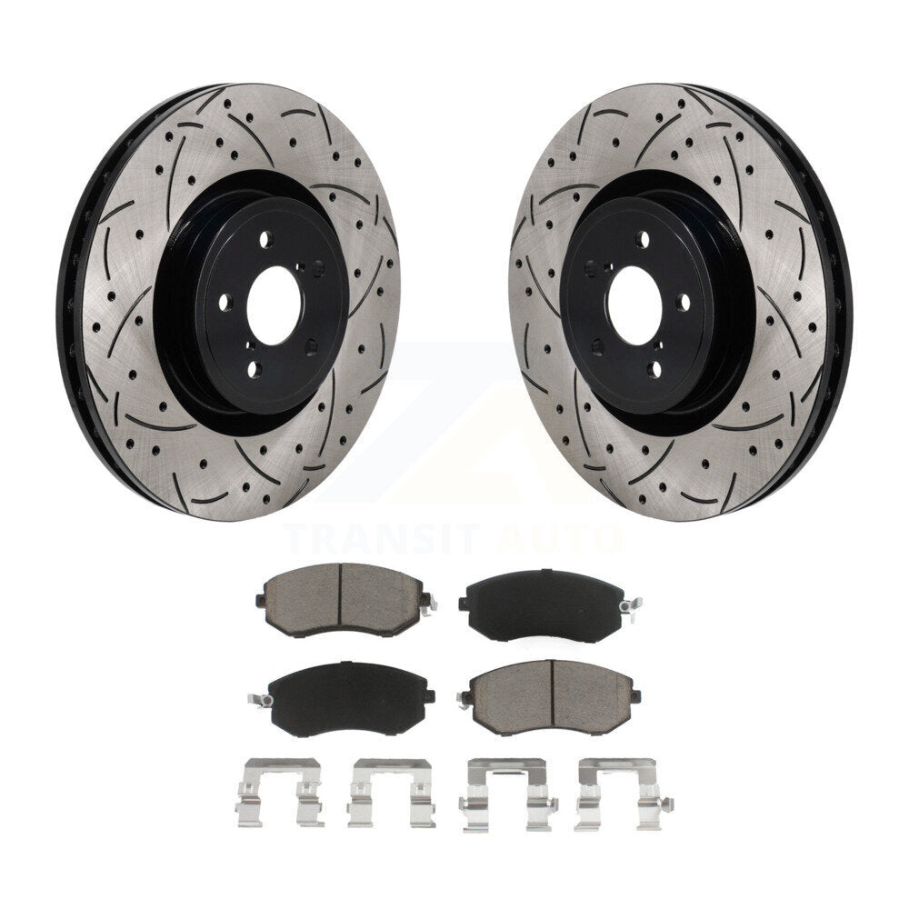 Drill Slot Brake Rotor Ceramic Pad Front Kit For 19 Toyota 86 With Brembo Brakes