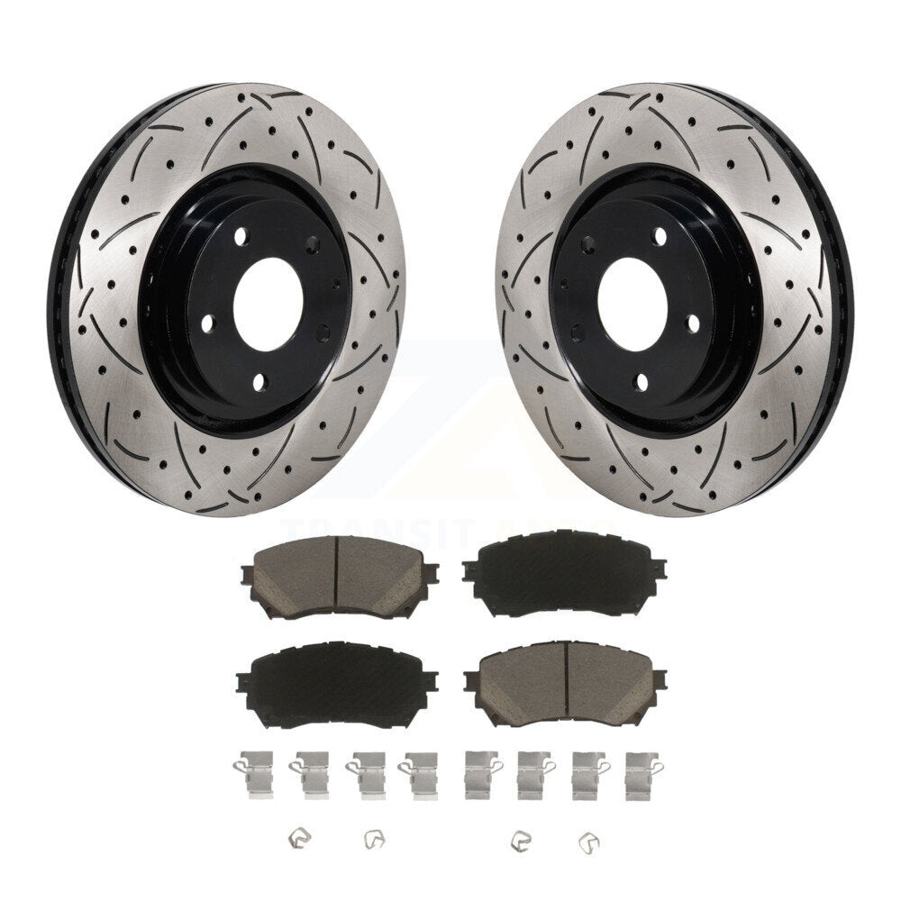 Drill Slot Disc Brake Rotors Ceramic Pad Front Kit For 2021 Mazda 6 Turbocharged
