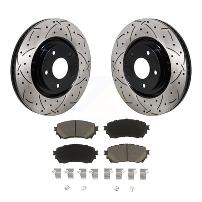 Drill Slot Disc Brake Rotors Ceramic Pad Front Kit For 2021 Mazda 6 Turbocharged
