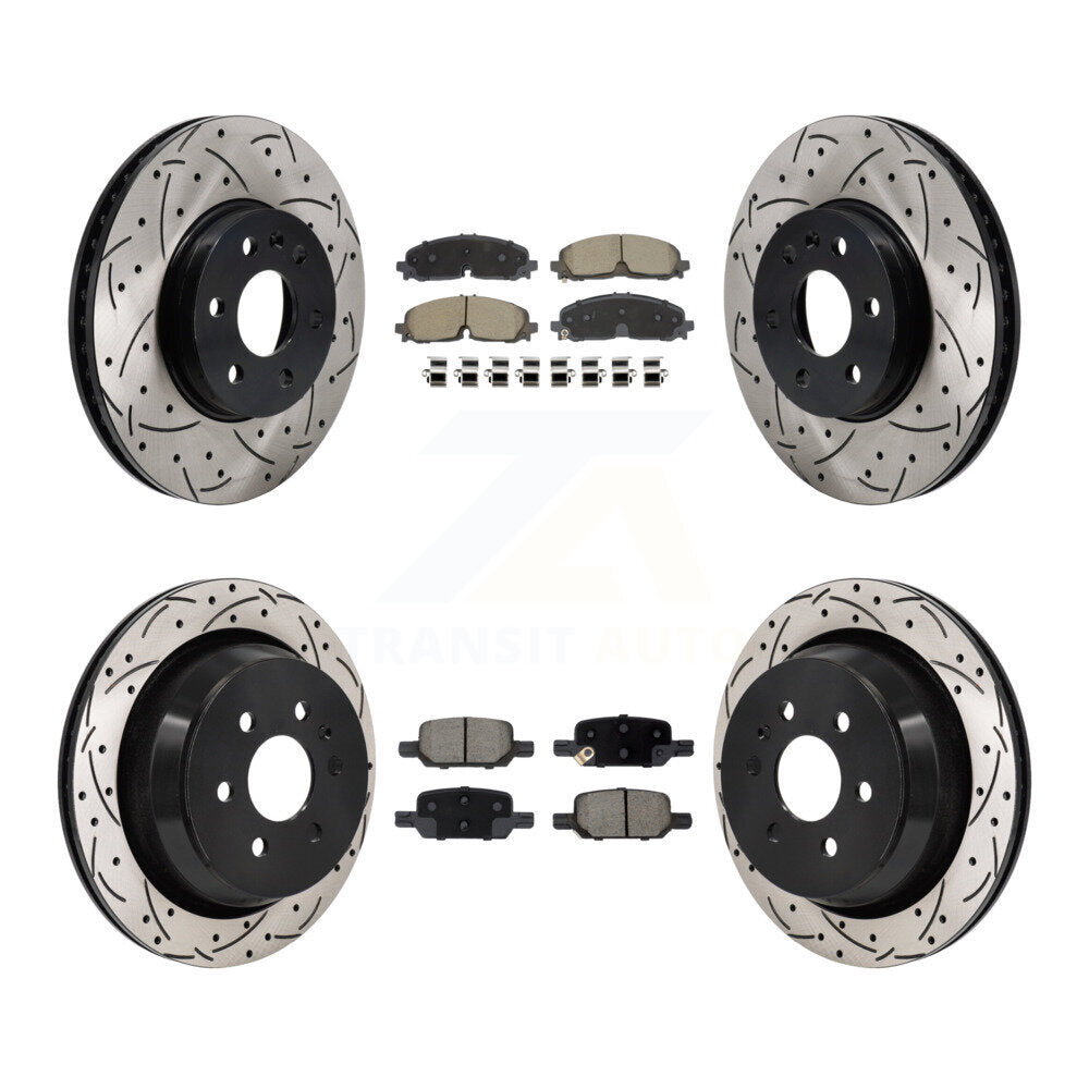 Drilled Slot Brake Rotor & Ceramic Pad Front Rear Kit For Chevrolet Colorado GMC