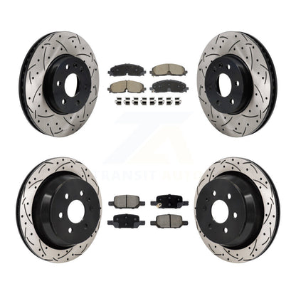 Drilled Slot Brake Rotor & Ceramic Pad Front Rear Kit For Chevrolet Colorado GMC