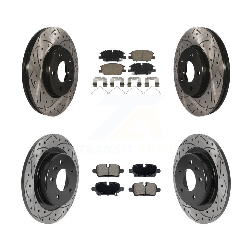 Drill Slot Disc Brake Rotor Ceramic Pad Front Rear Kit For Chevrolet GMC Terrain