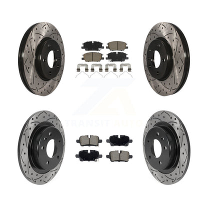 Drill Slot Disc Brake Rotor Ceramic Pad Front Rear Kit For Chevrolet GMC Terrain