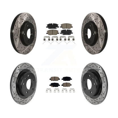 Coat Drill Slot Disc Brake Rotor Ceramic Pad Front Rear Kit For Chevrolet Malibu