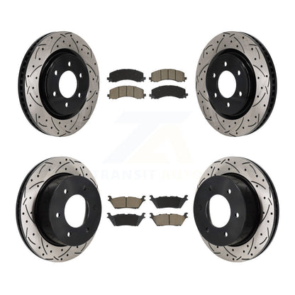 Drill Slot Brake Rotor Ceramic Pad Front Rear Kit For 2022-2023 Ford Bronco 3.0L