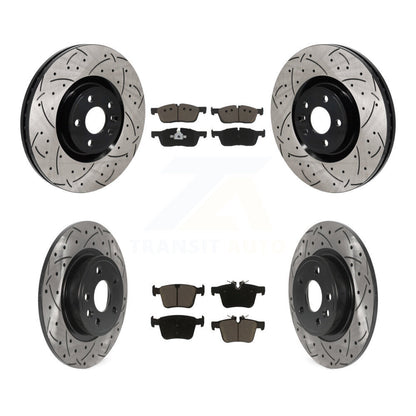Drill Slot Brake Rotor Ceramic Pad Front Rear Kit For Land Rover Discovery Sport