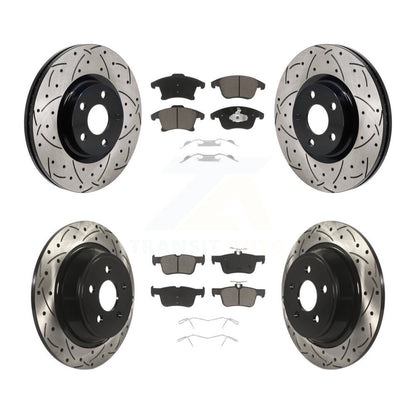 Drill Slot Brake Rotor Ceramic Pad Front Rear Kit For 2017-2020 Lincoln MKZ 2.0L