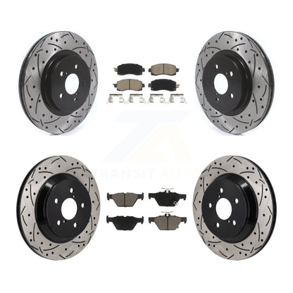 Coat Drill Slot Disc Brake Rotor Ceramic Pad Front Rear Kit For Subaru Crosstrek