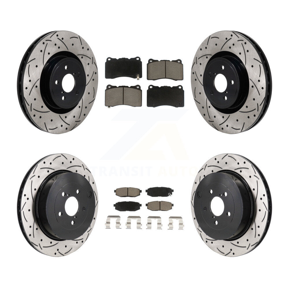 Drill Slot Disc Brake Rotors Ceramic Pad Front Rear Kit For 2017 Subaru BRZ Base