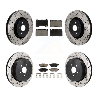 Drill Slot Disc Brake Rotors Ceramic Pad Front Rear Kit For 2017 Subaru BRZ Base