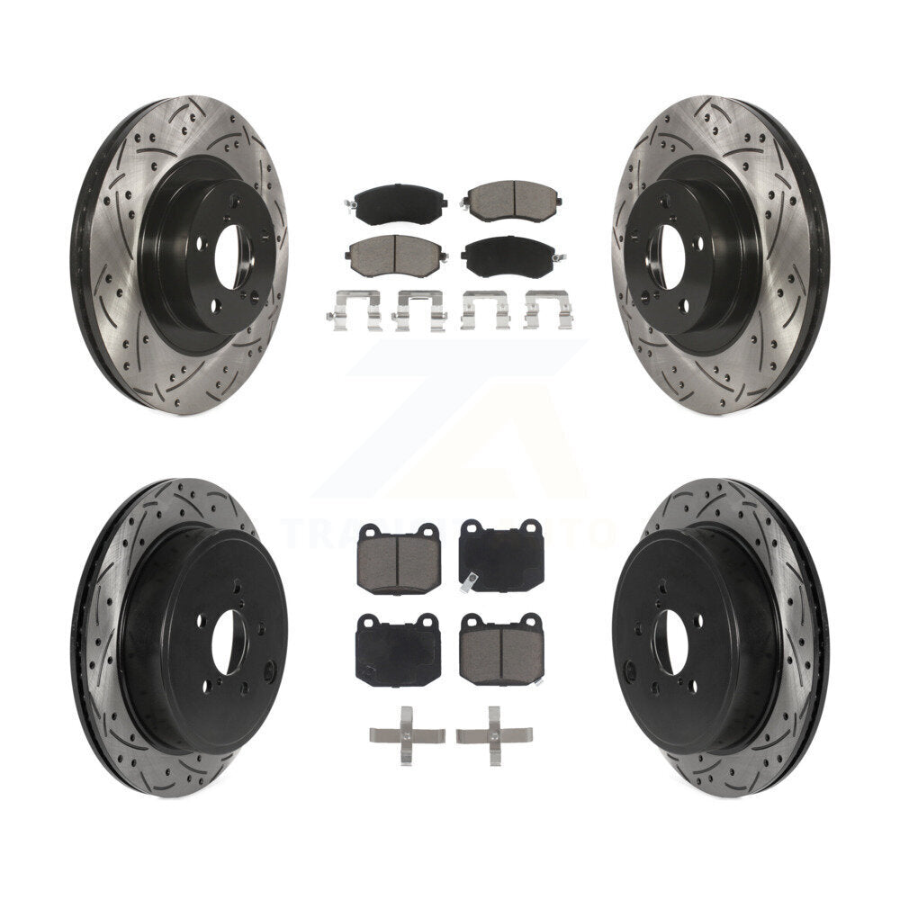 Drill Slot Brake Rotor Ceramic Pad Front Rear Kit For Subaru BRZ Limited/Premium