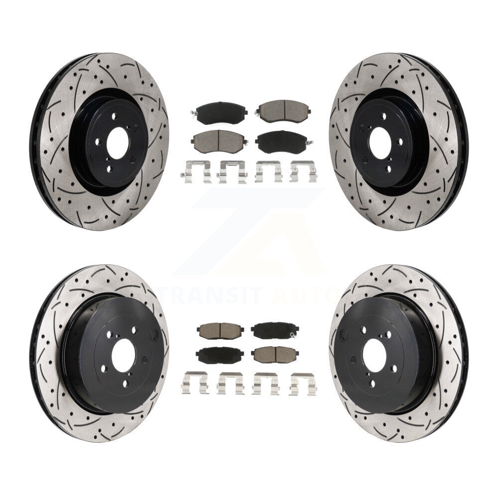 Drilled Slot Brake Rotor & Ceramic Pad Front Rear Kit For 2019 Toyota 86 Base/GT