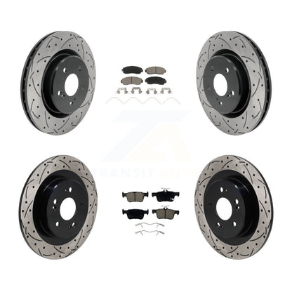 Drilled Slot Brake Rotor Ceramic Pad Front Rear Kit For 2021-2023 Acura TLX 2.0L