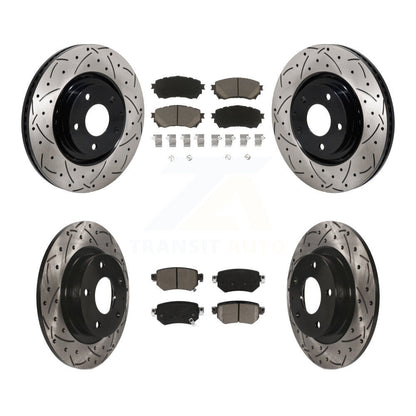 Drill Slot Brake Rotors Ceramic Pad Front Rear Kit For 2021 Mazda 6 Turbocharged