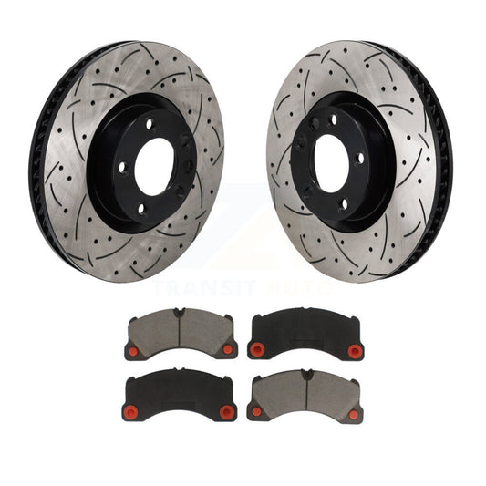 Drill Slot Disc Brake Rotor Ceramic Pad Front Kit For Volkswagen Touareg Porsche