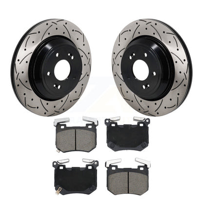 Drilled Slot Brake Rotor & Ceramic Pad Rear Kit For Genesis G70 Kia Stinger 3.3L