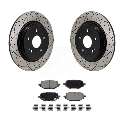Coated Drilled Slot Disc Brake Rotor Ceramic Pad Rear Kit For Honda HR-V Clarity