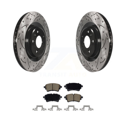 Drill Slot Brake Rotors Ceramic Pad Rear Kit For Audi Q5 Sportback A5 A4 Quattro