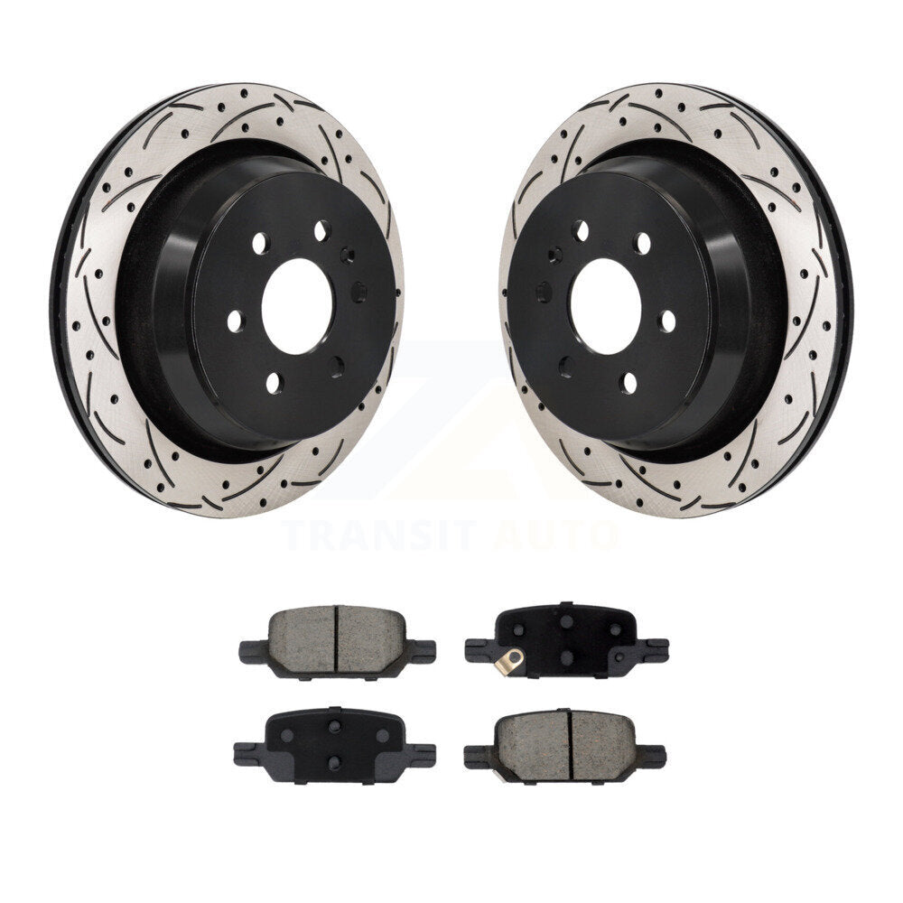 Drilled Slot Brake Rotors Ceramic Pad Rear Kit For Chevrolet Colorado GMC Canyon