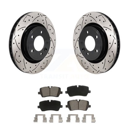 Drill Slot Disc Brake Rotors Ceramic Pad Rear Kit For Land Rover Discovery Range