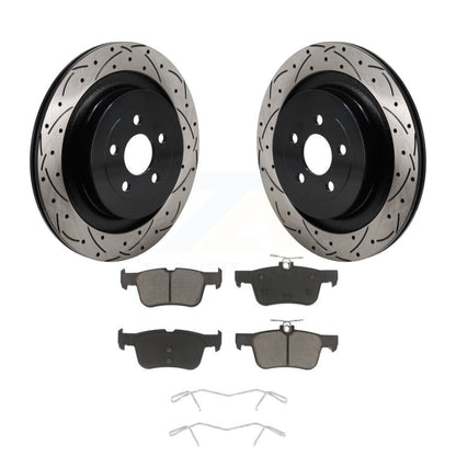 Drill Slot Disc Brake Rotors Ceramic Pad Rear Kit For Ford Edge Lincoln Nautilus