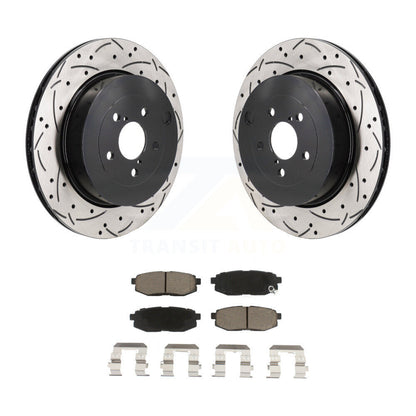 Coated Drill Slot Disc Brake Rotor Ceramic Pad Rear Kit For Subaru BRZ Toyota 86