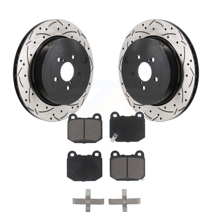Coated Drill Slot Disc Brake Rotor Ceramic Pad Rear Kit For Subaru BRZ Toyota 86