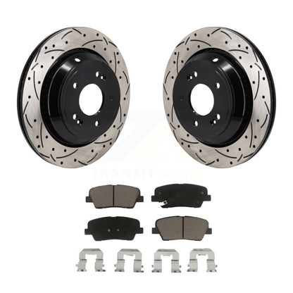 Coat Drill Slot Disc Brake Rotor Ceramic Pad Rear Kit For Hyundai Equus Kia K900