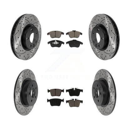 Drilled Slot Brake Rotors Ceramic Pad Front Rear Kit For Land Rover Range Evoque