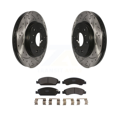 Drill Slot Brake Rotor Semi-Metallic Pad Front Kit For GMC Chevrolet Sierra 1500