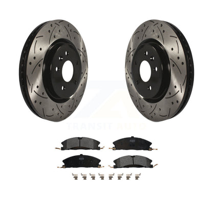 Drill Slot Brake Rotors Semi-Metallic Pad Front Kit For 2013 Ford Explorer Sport