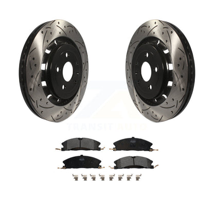 Drill Slot Brake Rotor Semi-Metallic Pad Front Kit For Ford Explorer Flex Taurus