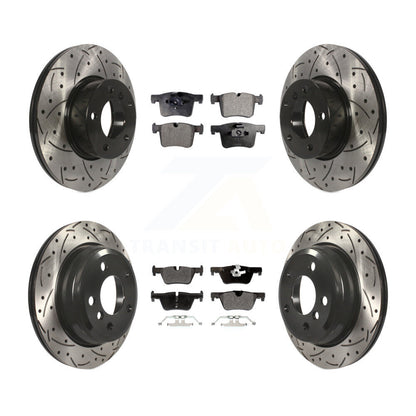Drill Slot Brake Rotor Semi-Metallic Pad Front Rear Kit For BMW 320i xDrive 328d