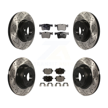 Drill Slot Brake Rotor Semi-Metallic Pad Front Rear Kit For 12 BMW X3 From 10 11