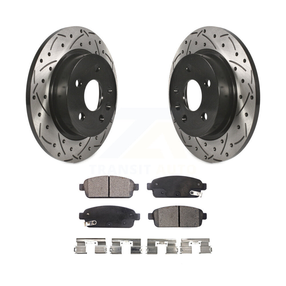 Drill Slot Brake Rotor Semi-Metallic Pad Rear Kit For Chevrolet Cruze Trax Buick