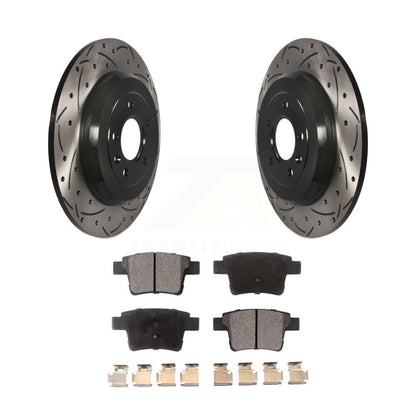 Drill Slot Brake Rotor Semi-Metallic Pad Rear Kit For Ford Five Hundred Taurus X