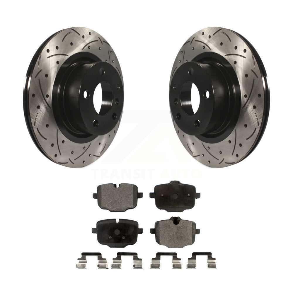 Drilled Slot Brake Rotor & Semi-Metallic Pad Rear Kit For 2012 BMW X3 From 10 11